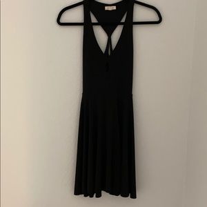 Black cutout skater dress